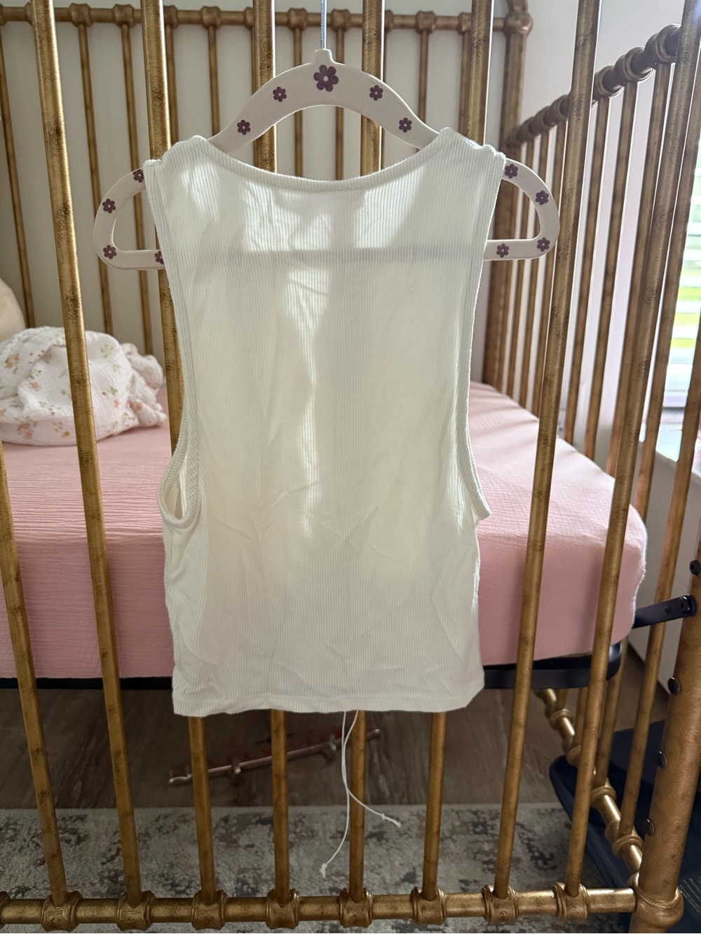 Joah Brown Ribbed Tank & Zip Top in Cream and Taupe - Picture 3 of 6